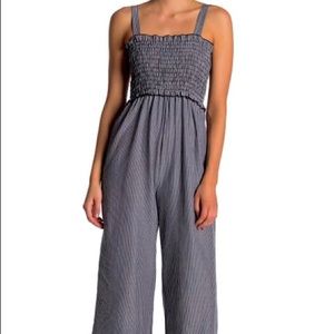 Nordstrom striped smocked wide leg jumpsuit